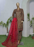 LRGE-0013- 3 Piece Block Print Embroidered Suit