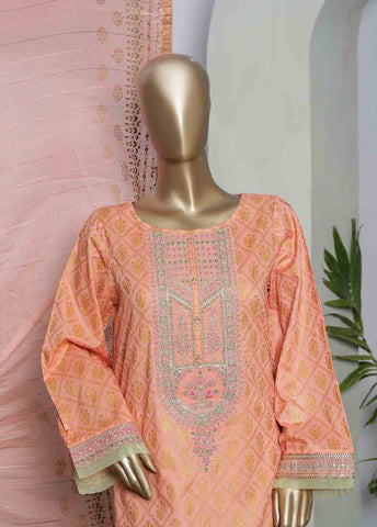Bin Saeed Fabric - LRGE-0036- 3 Piece Block Print  Embroidered Suit