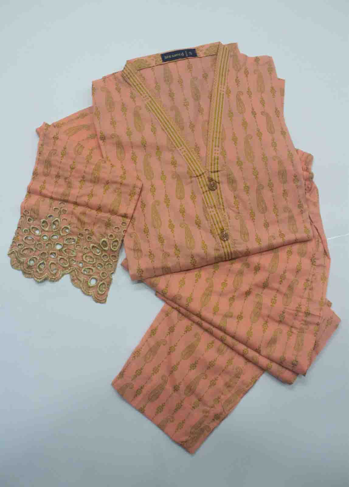 Bin Saeed Fabric - LRGF-035- 2 Piece Embroidered Cotton Stitched Suit