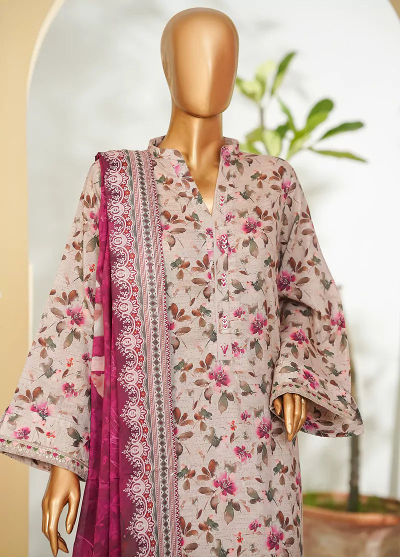 3 Piece Printed MultiColor Lawn Shirt with Trouser & Dupatta