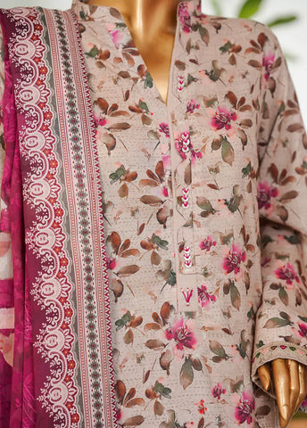 3 Piece Printed MultiColor Lawn Shirt with Trouser & Dupatta