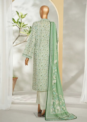 3 Piece Printed Mint Green Color Lawn Shirt with Trouser & Dupatta