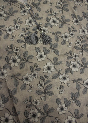 2 Piece Printed Stitched Beige Color Lawn Shirt and Farshi Shalwar
