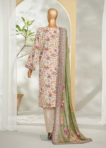 3 Piece Printed MultiColor Lawn Shirt with Trouser & Dupatta