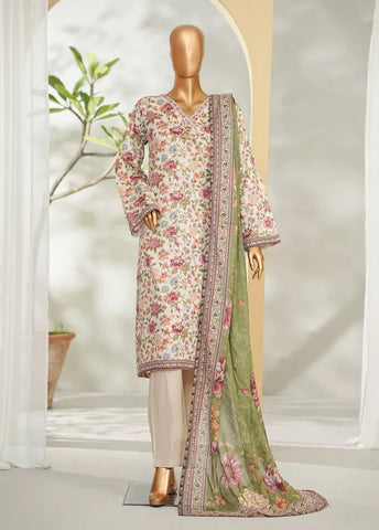 3 Piece Printed MultiColor Lawn Shirt with Trouser & Dupatta