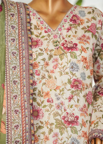 3 Piece Printed MultiColor Lawn Shirt with Trouser & Dupatta