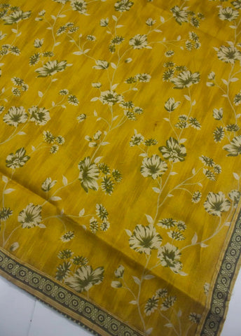 2 Piece Printed Stitched Mustard Color Lawn Shirt and Farshi Shalwar