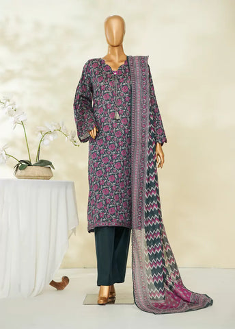 3 Piece Printed MultiColor Lawn Shirt with Trouser & Dupatta