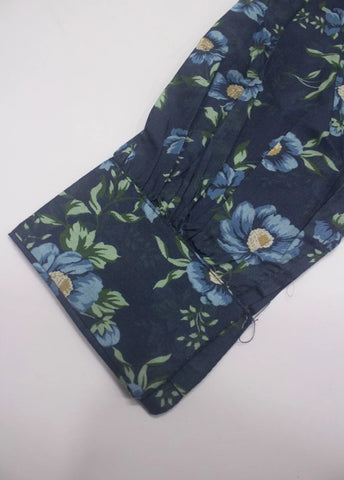 3 Piece Printed Stitched Navy Blue Color Lawn Shirt with Trouser & Dupatta