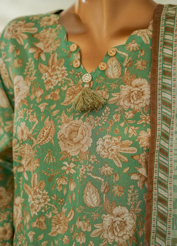 3 Piece Printed Seafoam Green Color Lawn Shirt with Trouser & Dupatta
