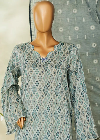 3 Piece Printed MultiColor Lawn Shirt with Trouser & Dupatta