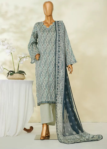 3 Piece Printed MultiColor Lawn Shirt with Trouser & Dupatta