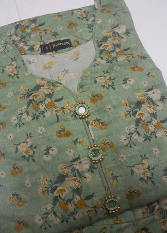 2 Piece Printed Stitched Mint Green Color Lawn Shirt and Farshi Shalwar