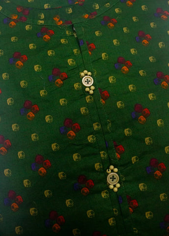 2 Piece Printed Stitched Bottle Green Color Lawn Shirt and Trouser