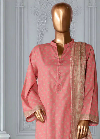 3 Piece Printed Punch Pink Color Lawn Shirt with Trouser & Dupatta
