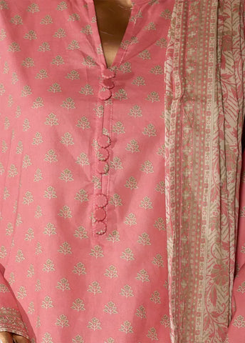 3 Piece Printed Punch Pink Color Lawn Shirt with Trouser & Dupatta