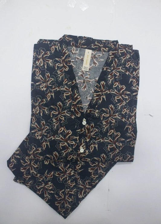 2 Piece Printed Stitched Navy Blue Color Lawn Shirt and Farshi Shalwar
