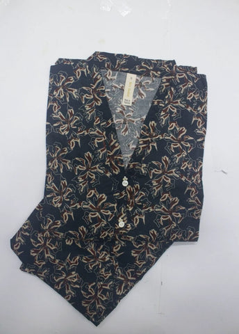 2 Piece Printed Stitched Navy Blue Color Lawn Shirt and Farshi Shalwar
