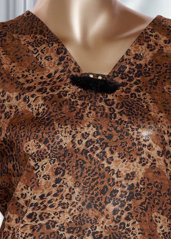 3 Piece Printed Brown Color Lawn Shirt with Trouser & Dupatta