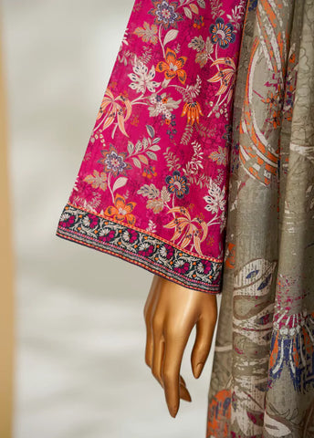 3 Piece Printed Shocking Pink Color Lawn Shirt with Trouser & Dupatta