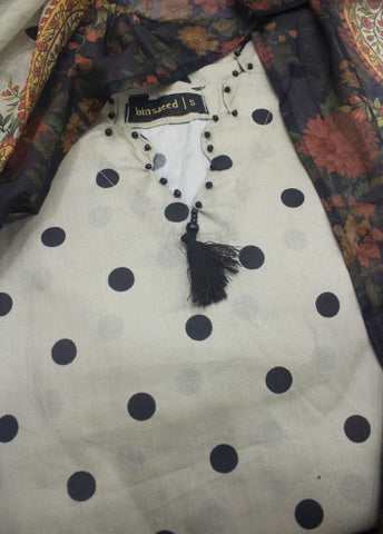 3 Piece Printed Stitched Beige & Black Color Lawn Shirt with Trouser & Dupatta