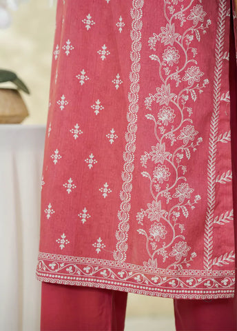 3 Piece Printed Punch Pink Color Lawn Shirt with Trouser & Dupatta