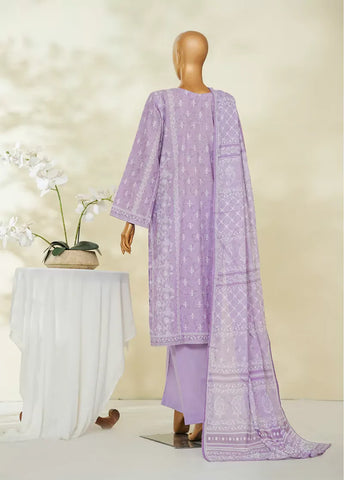 3 Piece Printed Lilac Color Lawn Shirt with Trouser & Dupatta