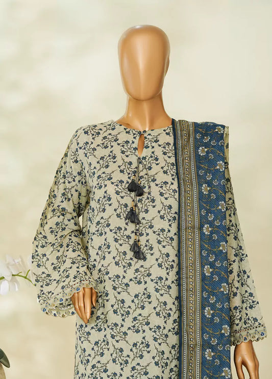 3 Piece Printed MultiColor Lawn Shirt with Trouser & Dupatta
