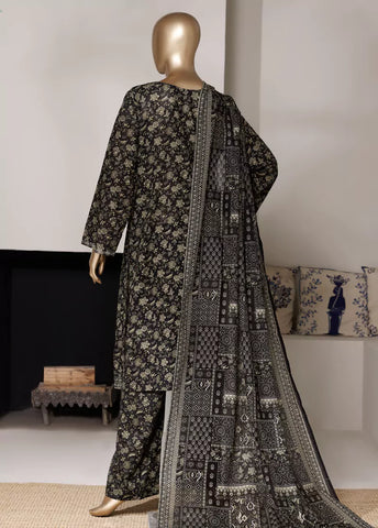 3 Piece Printed Black Color Lawn Shirt with Trouser & Dupatta