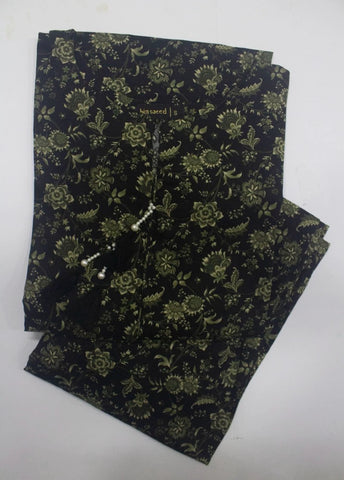 2 Piece Printed Stitched Black Color Lawn Shirt and Farshi Shalwar