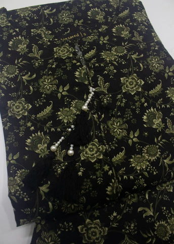2 Piece Printed Stitched Black Color Lawn Shirt and Farshi Shalwar