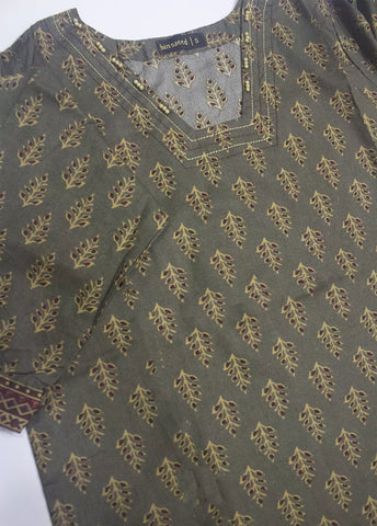 3 Piece Printed Grey Color Lawn Shirt with Trouser & Dupatta