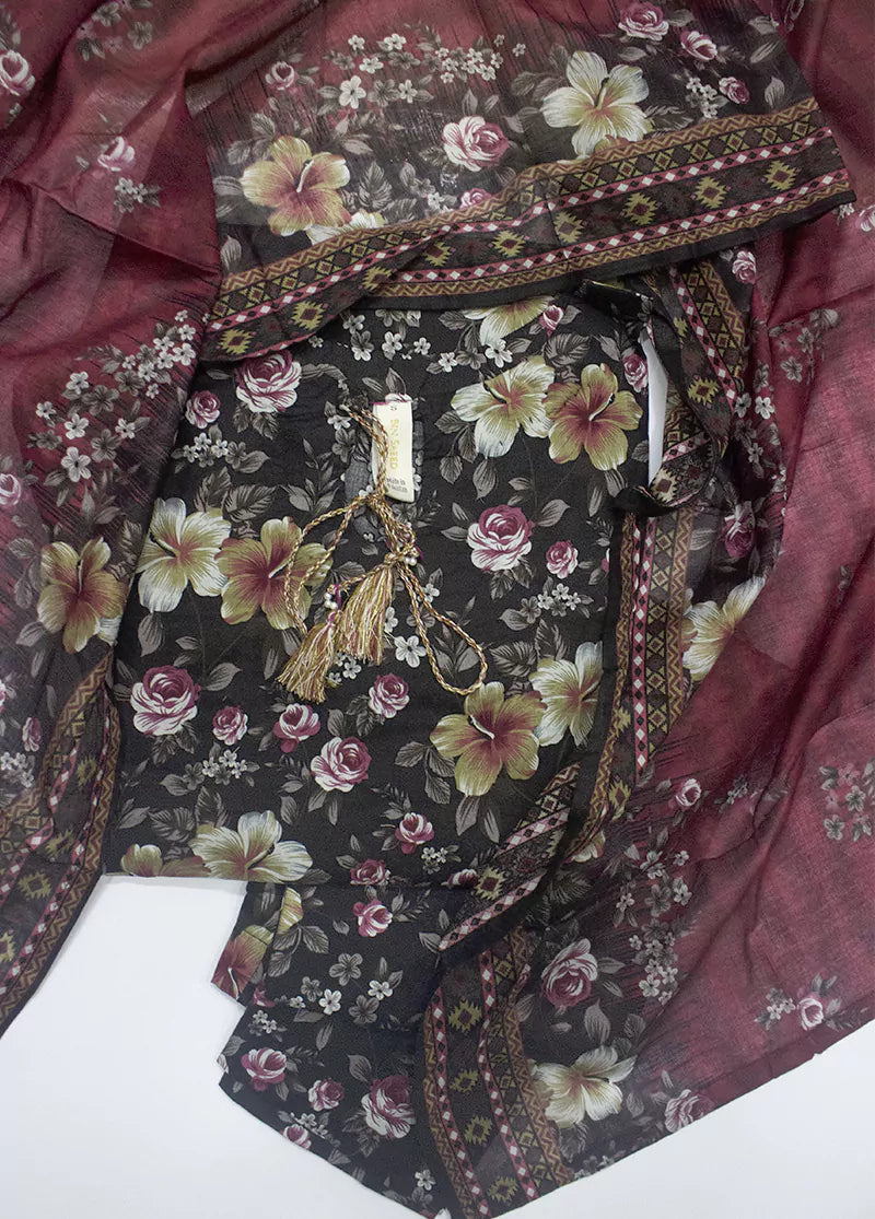 3 Piece Printed MultiColor Lawn Shirt with Trouser & Dupatta