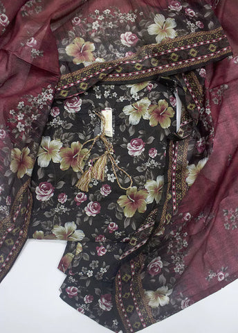 3 Piece Printed MultiColor Lawn Shirt with Trouser & Dupatta