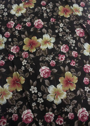 2 Piece Printed Stitched Black Color Lawn Shirt and Farshi Shalwar