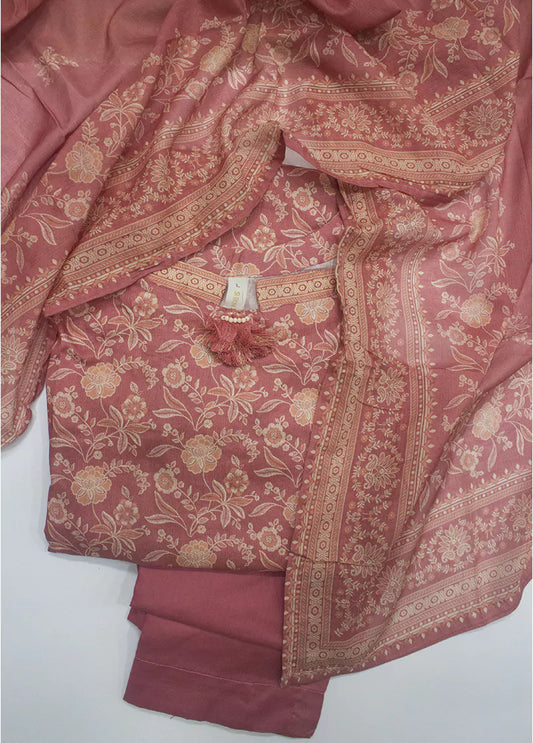 3 Piece Printed Punch Pink Color Lawn Shirt with Trouser & Dupatta