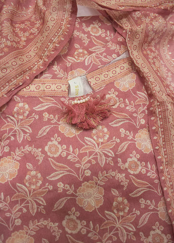 3 Piece Printed Punch Pink Color Lawn Shirt with Trouser & Dupatta
