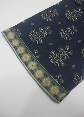 2 Piece Printed Stitched Navy Blue Color Lawn Shirt and Farshi Trouser