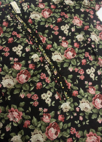 2 Piece Printed Stitched Black Color Lawn Shirt and Farshi Shalwar