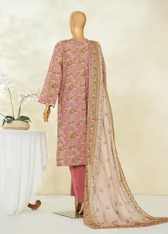 3 Piece Printed Candy Pink Color Lawn Shirt with Trouser & Dupatta
