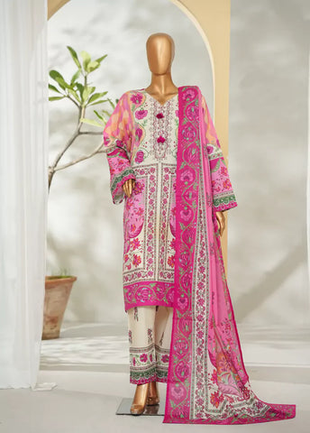 3 Piece Printed MultiColor Lawn Shirt with Trouser & Dupatta
