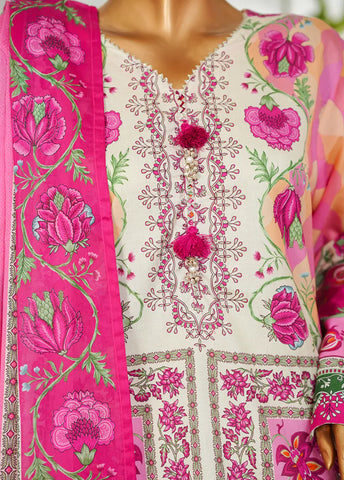 3 Piece Printed MultiColor Lawn Shirt with Trouser & Dupatta