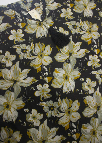 2 Piece Printed Stitched Black Color Lawn Shirt and Farshi Shalwar