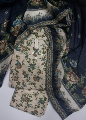 3 Piece Printed Stitched MultiColor Lawn Shirt with Trouser & Dupatta