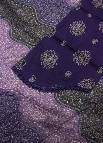 3 Piece Printed Stitched Purple Color Lawn Shirt with Trouser & Dupatta