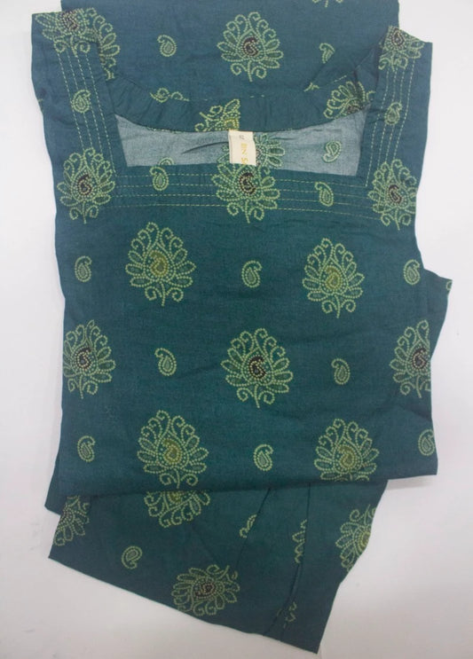 2 Piece Printed Stitched Teal Color Lawn Shirt and Trouser