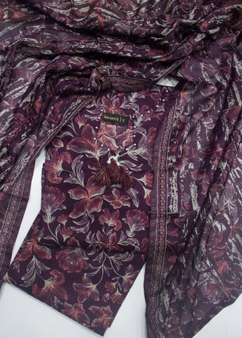 3 Piece Printed Stitched MultiColor Lawn Shirt with Trouser & Dupatta
