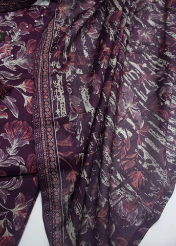 3 Piece Printed Stitched MultiColor Lawn Shirt with Trouser & Dupatta