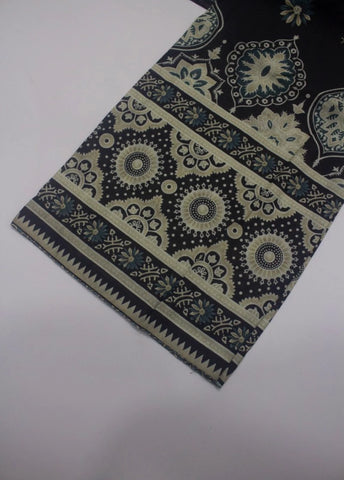 3 Piece Printed Stitched Black Color Lawn Shirt with Trouser & Dupatta