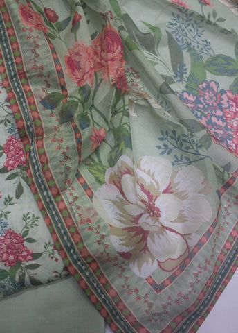 3 Piece Printed Stitched Mint Green Color Lawn Shirt with Trouser & Dupatta